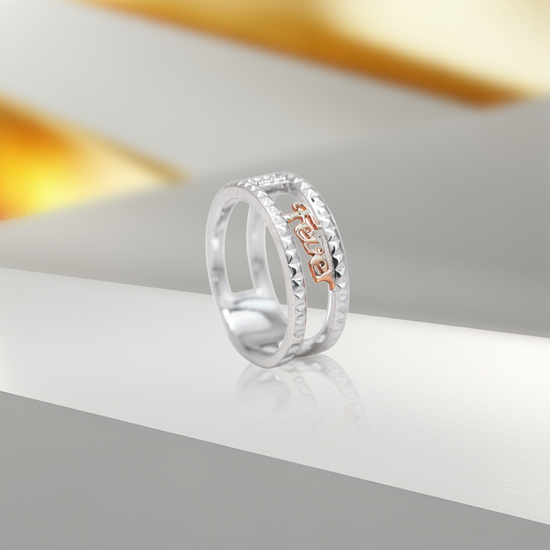 Silver signet ring with emblem